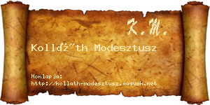 Kolláth Modesztusz névjegykártya